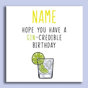 Carte d’anniversaire Gin personnalisée | | de gin Carte d’anniversaire d’alcool | Carte Gin Lover | Gin Tonic | Carte d’anniversaire | Carte G&T | Pour lui | Son