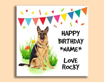 Personalised German Shepherd Birthday Card | Birthday Card From Dog | Card From Dog | Dog Birthday Cards | Alsatian Cards | Dogs