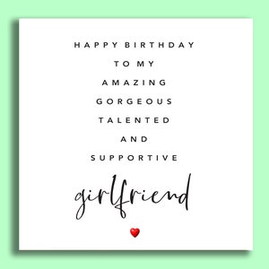 Girlfriend Birthday Card | Girlfriend | Card For Gf | Amazing Girlfriend Card | Best Girlfriend Card | Birthday Cards For Girlfriends