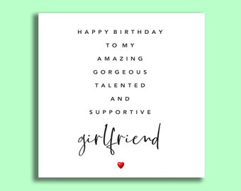 Girlfriend Birthday Card | Girlfriend | Card For Gf | Amazing Girlfriend Card | Best Girlfriend Card | Birthday Cards For Girlfriends
