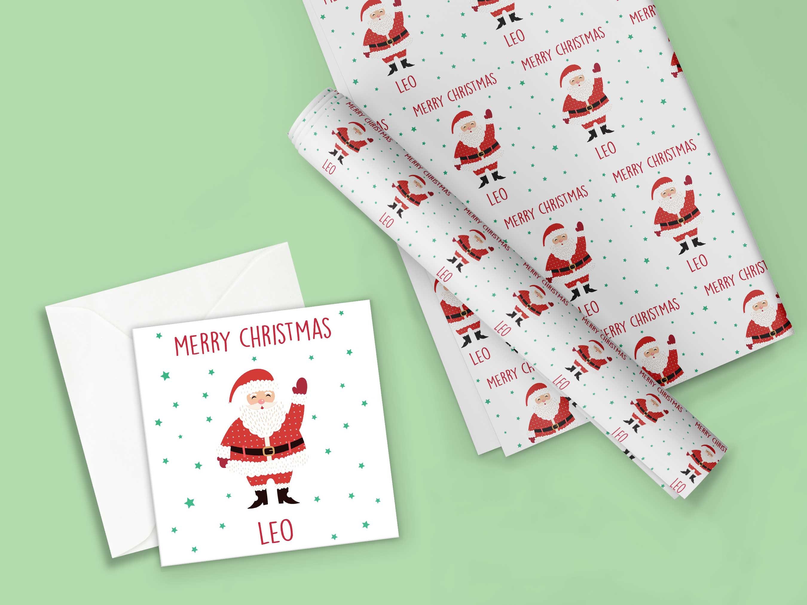 SANTA Christmas Wrapping Paper Personalised Christmas Wrap Kids Christmas  Paper Fun Santa Claus Christmas Gift Wrap, Xmas Gift Wrap 