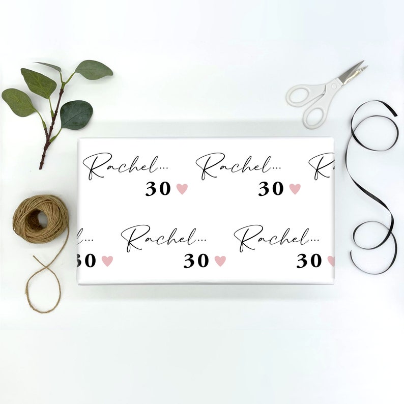 MILESTONE Personalised Gift Wrap / Personalised Birthday Wrapping Paper / Personalised Gift Wrap / 20th, 30th, 40th, 50th, 60th Gift Wrap image 2