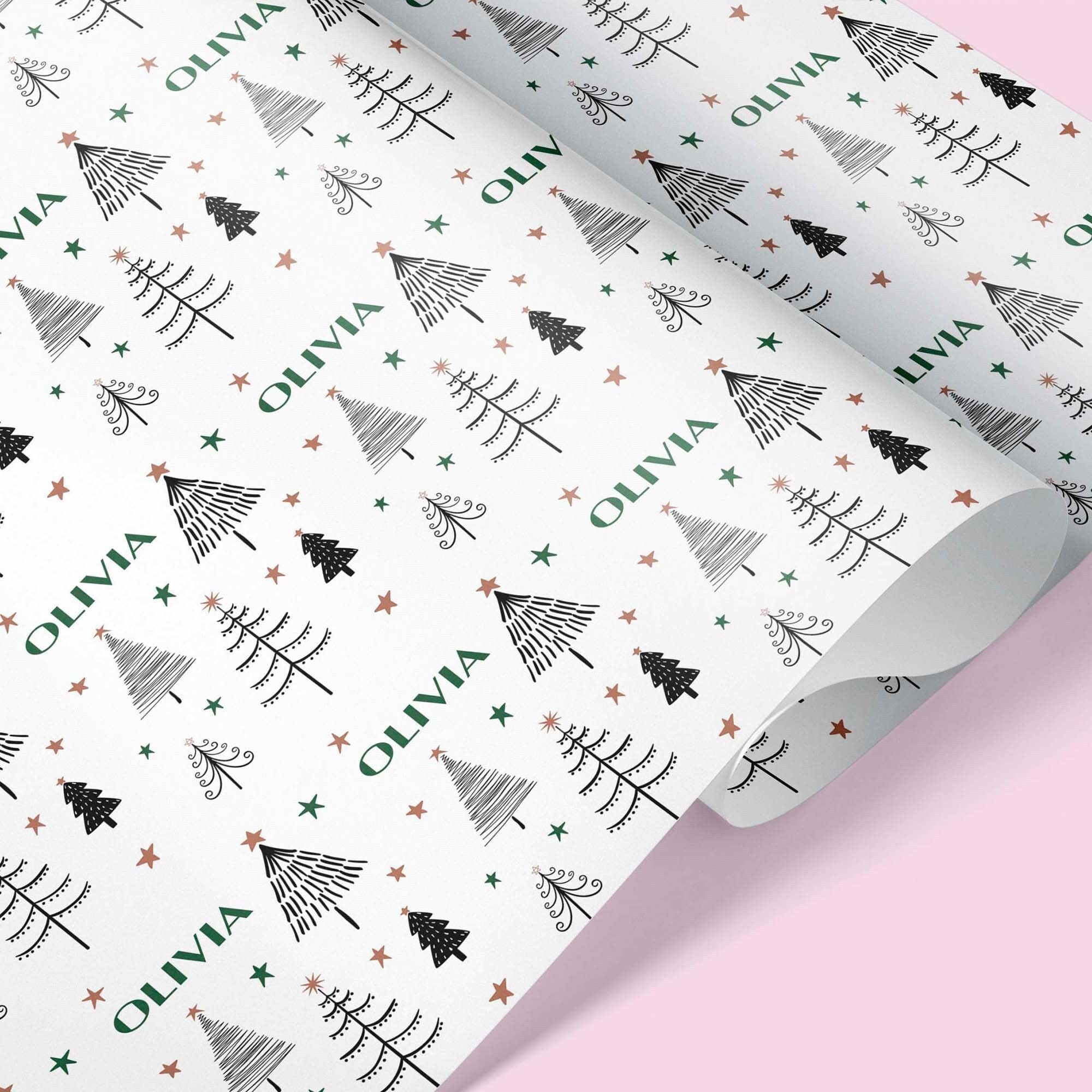 White Woodland Animals Kissing Dissolvable Wrapping Paper