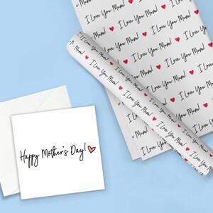 Carta da regalo "Ti amo mamma" / Carta da regalo per la festa della mamma / Carta da regalo per la mamma / Regali per la festa della mamma / Festa della mamma / Buona festa della mamma Card + Large- folded