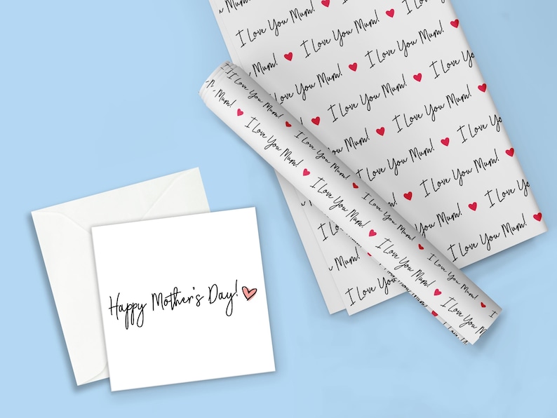 Carta da regalo "Ti amo mamma" / Carta da regalo per la festa della mamma / Carta da regalo per la mamma / Regali per la festa della mamma / Festa della mamma / Buona festa della mamma Card + Large- folded