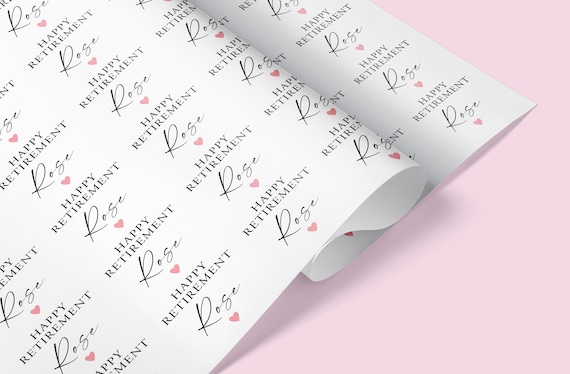 Personalised Happy Retirement Gift Wrap / Personalised Retirement Wrapping Paper / Personalised Wrap / Wrapping Paper / Gift Wrap / Classy