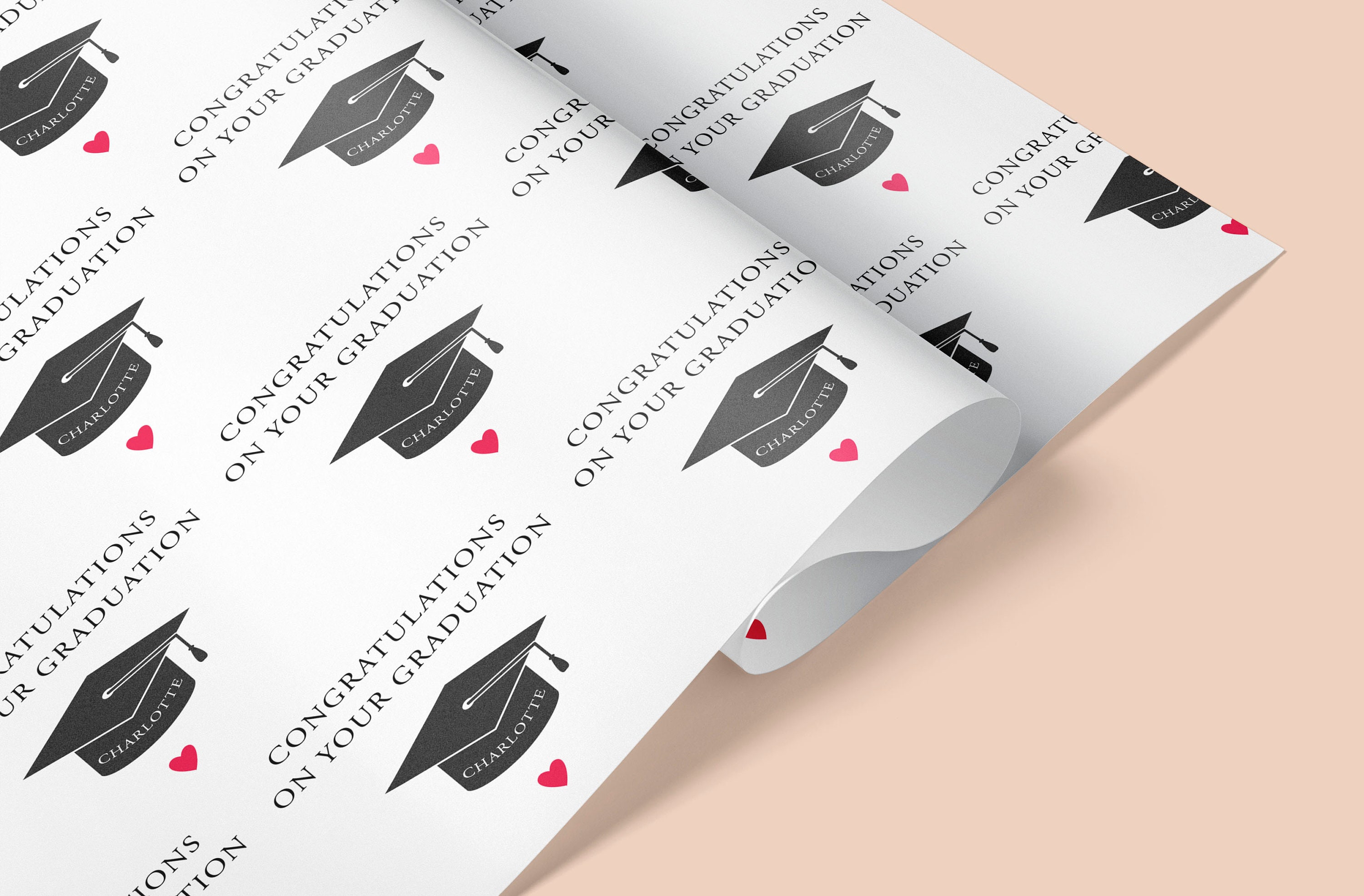 GRADUATION Personalised Wrapping Paper / Graduated Gift Wrap ...