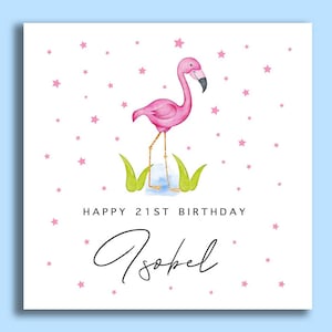 Carte d’anniversaire Flamingo Animal, Carte d’anniversaire personnalisée Milestone, Cartes d’anniversaire pour enfants, Animaux de safari, Carte Bday pour enfants, Cartes bébé