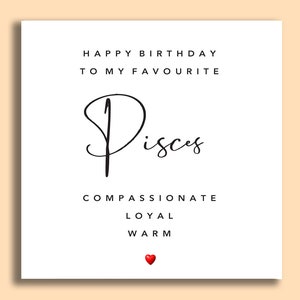 Carte d’anniversaire Poissons | Carte d’anniversaire Star Sign | Cartes d’anniversaire Zodiac | Carte pour lui | Carte pour son | Carte pour ami | Carte pour Bestie