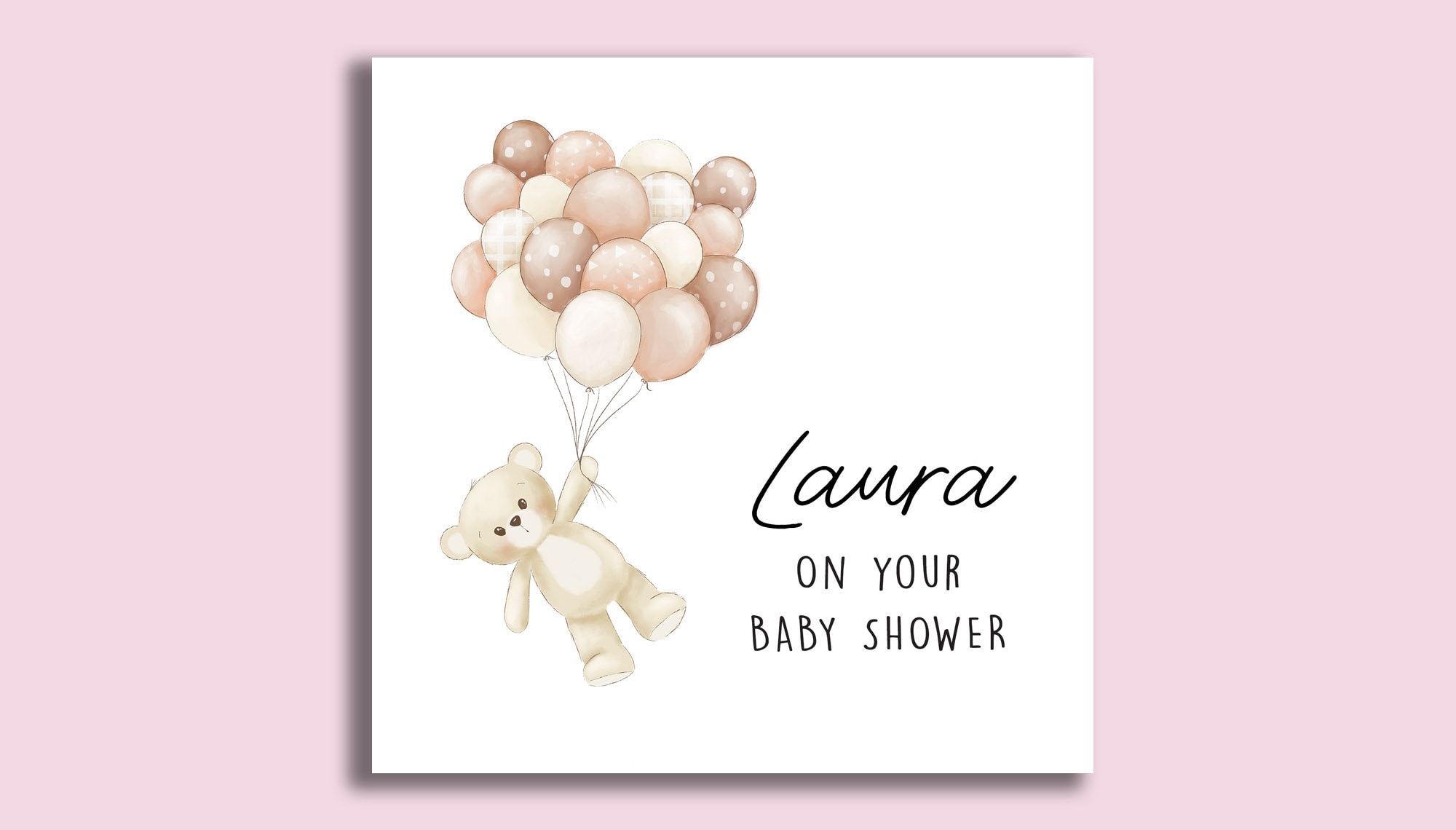 BABY SHOWER Teddy Bear Ballon Theme Personalised Gift Wrap ...