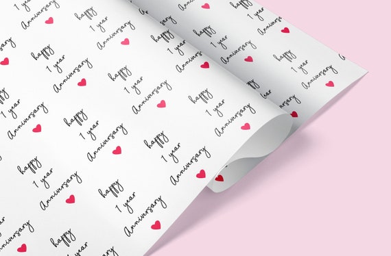 Happy Anniversary Gift Wrap / Anniversary Wrapping Paper / Bespoke Gift Wrap / Romantic Gift Wrap / Personalised Wrapping / Wrapping Paper