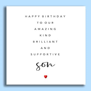 Son Birthday Card | Card For Son | Card For A Special Son | Amazing Son Card | Best Son Card | Birthday Cards | Supportive Son | For Him