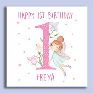 Carte d’anniversaire Fairy, Carte d’anniversaire personnalisée Milestone, Cartes d’anniversaire pour enfants, Carte Bday pour enfants, 1, 2, 3, 4, 5, 6, 7, 8 et 9 Cartes