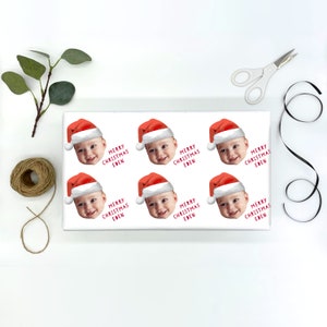 Customised Face Gift Wrap / Baby Wrapping Paper / Christmas wrapping paper / Personalised Face Gift Wrap / Wrapping paper roll image 2