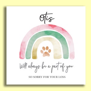 Personalised Dog loss card | Rainbow Bridge Dog | Dog Bereavement Card | Pet loss | Cat Loss Sympathy Card | Sorry For Your Loss | Sympathy