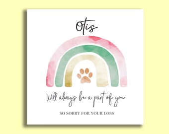 Personalisierte Trauerkarte für Hundebesitzer | Regenbogenbrücke für Hundebesitzer | Karte zum Gedenken an verstorbene Hundebesitzer | Trauerkarte für verstorbene Haustiere | Beileidskarte für verstorbene Katzenbesitzer | Mein Beileid