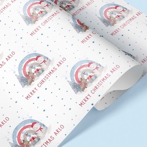 Children&#39;s Personalised Christmas Themed Wrapping Paper | Christmas Wrap | Christmas Paper | Santa Claus Christmas Gift Wrap | Xmas Wrap