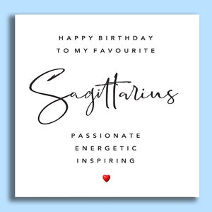 Saggitarius Birthday Card | Star Sign Birthday Card | Zodiac Birthday Cards | Card For Him | Card For Her | Card For Friend | Cards | friend