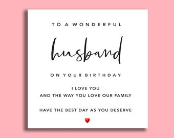 Husband Birthday Card | Father's Husband Card | Family Card | Father's Day Cards | Family Card | For Husband Card | Family | Birthday Card