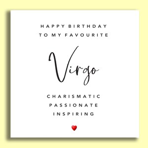 Carte d’anniversaire Vierge | Carte d’anniversaire Star Sign | Cartes d’anniversaire Zodiac | Carte pour lui | Carte pour son | Carte pour ami | Cartes | Ami