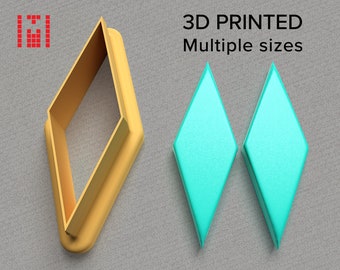 Polymer clay cutters  for polymer earrings Long Rhombus shape sharp cutting edges