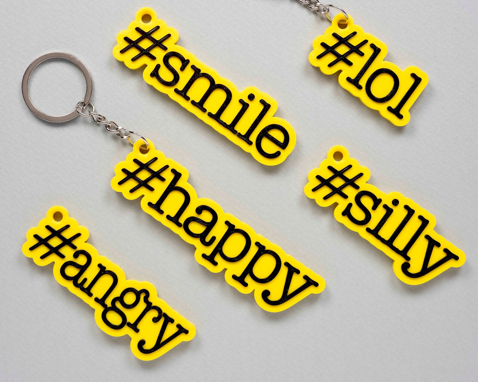 Hashtag keychain Personalized Multicolor 3D Printed Etsy