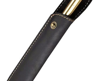 Handmade Genuine Leather Pen and Pencil Case - Organize Your Stationery in Style - Made In United kingdom.