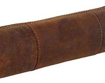 Handmade Genuine Leather Pencil Roll Case Tobacco Pouch Pen Holder Organizer Brushes Ruler Stationary Gift for Students Artist Painter