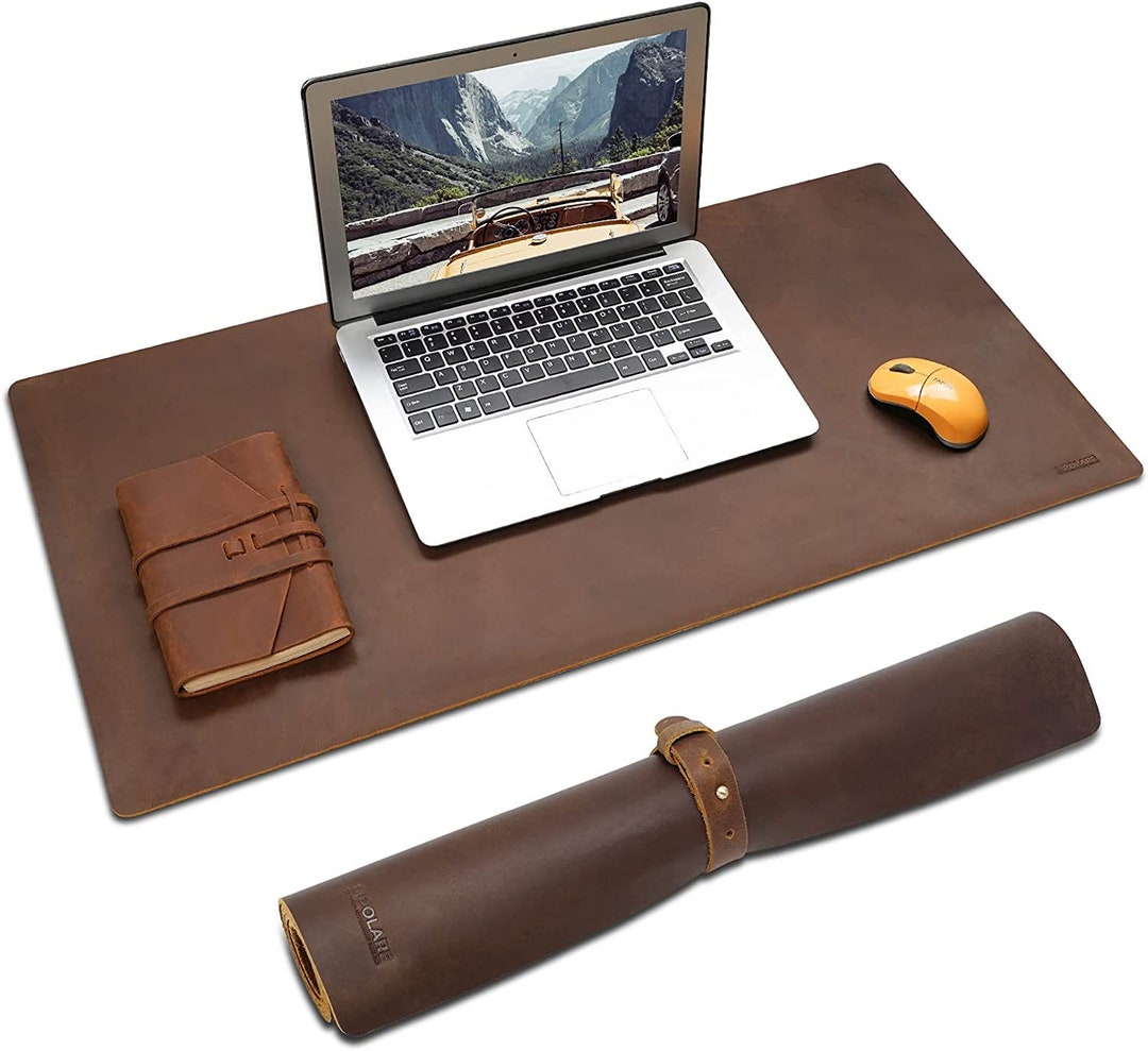 Leather Desk Mat, Custom Size Desk Pad, Personalized Office Accessories