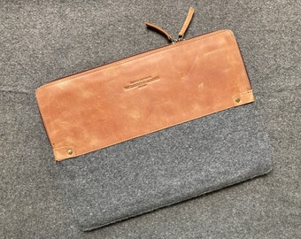 Leather MacBook Sleeve, Laptop Sleeve 13, 14, 16" MacBook air/Pro Leather laptop case for 13-16" Christmas gifts