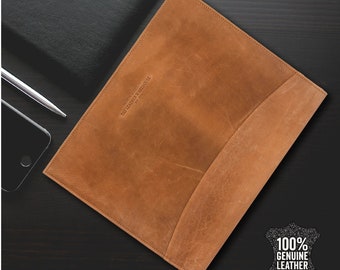 Leather Portfolio Document Organizer Perfect for MacBook and Paper Documents keeper, Leather padfolio A4 file folder