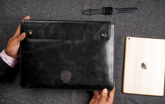 Etsy leather laptop sleeve top