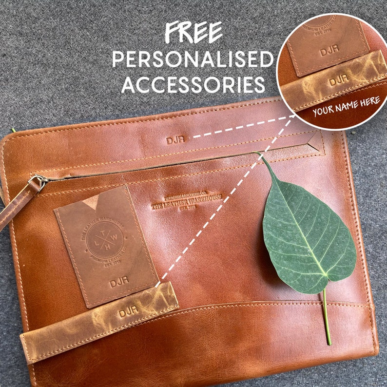 Personalized Leather Portfolio Binder With Zipper 3 Ring Etsy UK