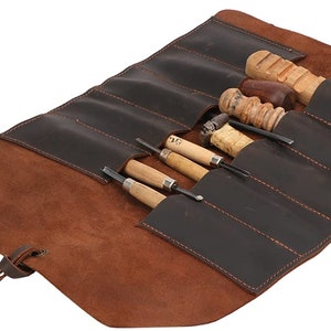 Leather Tool Roll, Tool Roll Bag, Motorcycle Tool Roll