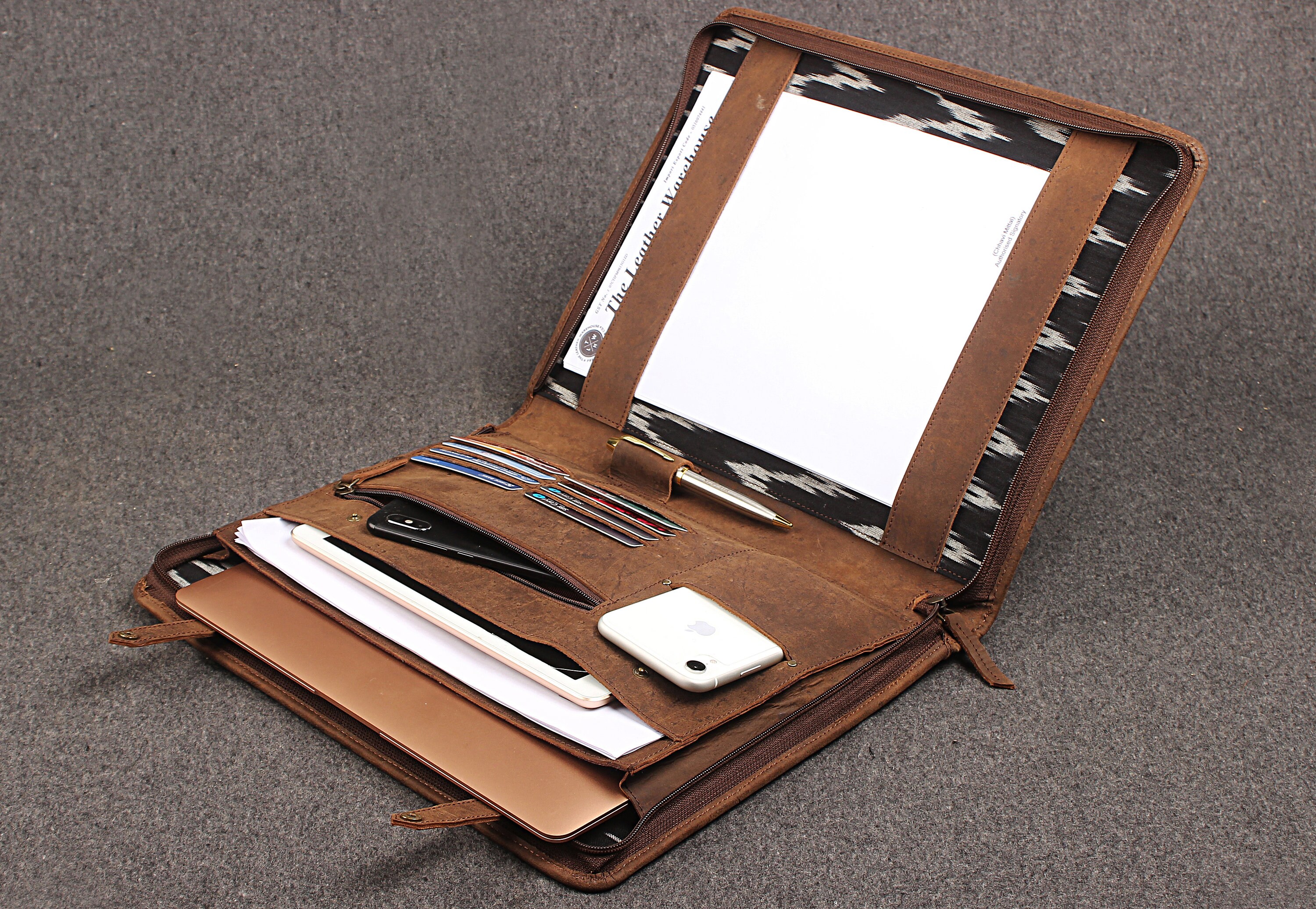 Leather laptop cheap portfolio case