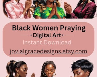 Black Women Praying Clipart