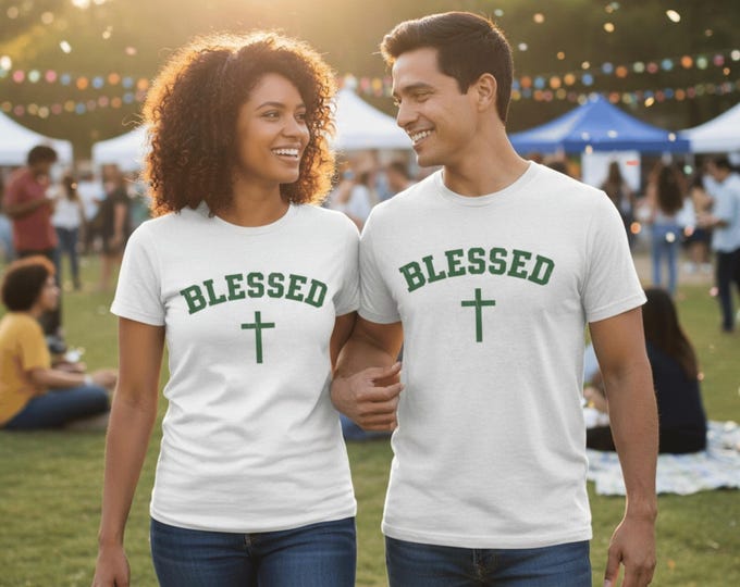 Featured listing image: Blessed Cross Christian T-Shirt | Faith Based St. Patrick's Day Tee