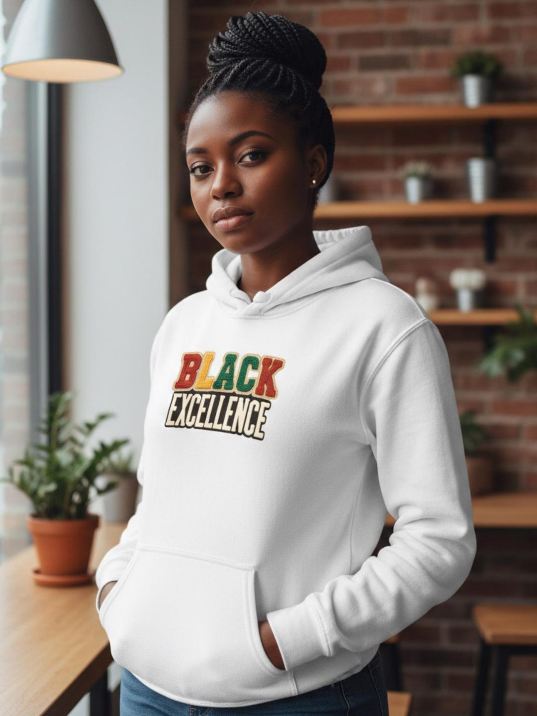 Black Excellence Hoodie | Faux Embroidery Afrocentric Sweatshirt ...