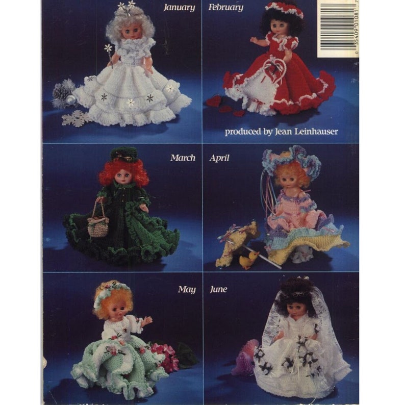 December for 13 dolls Digital Download Vintage 1992 Crochet patterns Birthstone Dolls Volume 2 July