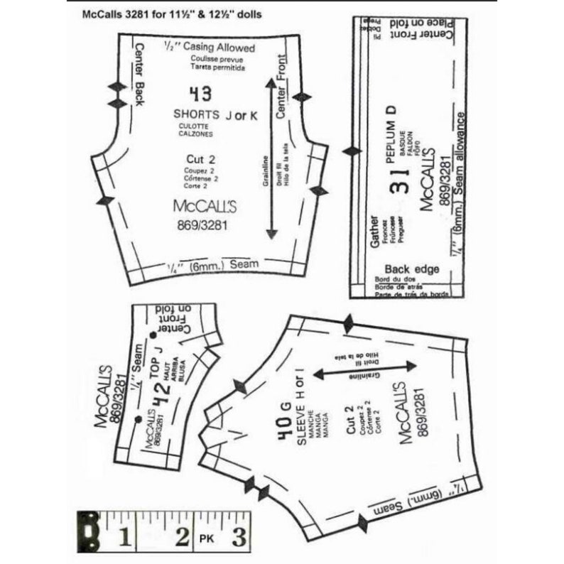 PDF Digital DOWNLOAD McCalls 3281/896 Barbie 11-1/2 12 | Etsy