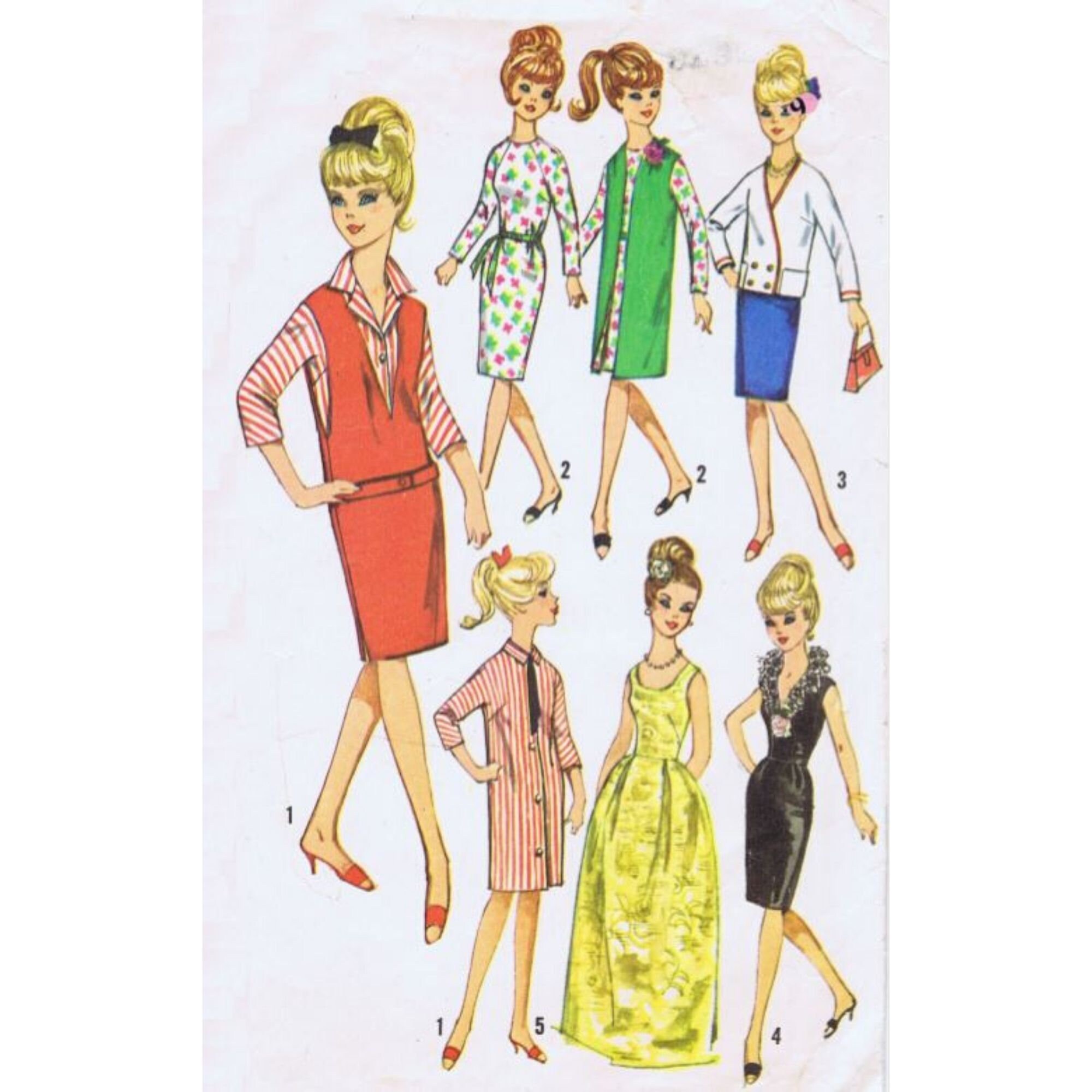 Vintage Simplicity 5673 Pattern for 11.5 Barbie doll Etsy