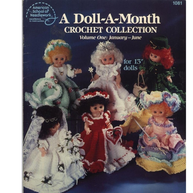 December for 13 dolls Digital Download Vintage 1992 Crochet patterns Birthstone Dolls Volume 2 July