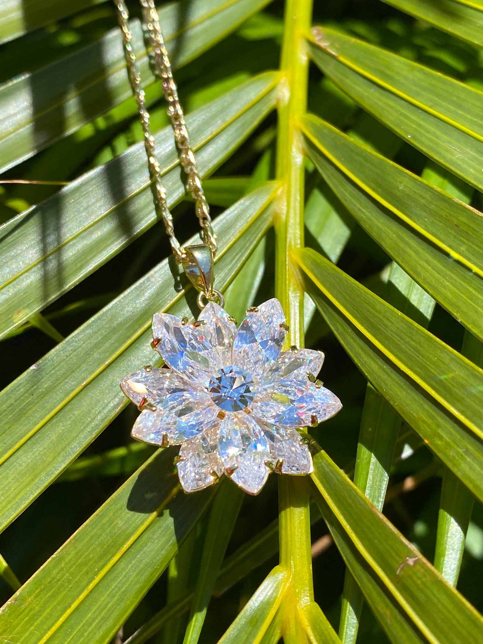 Gold Flower Necklace Etsy