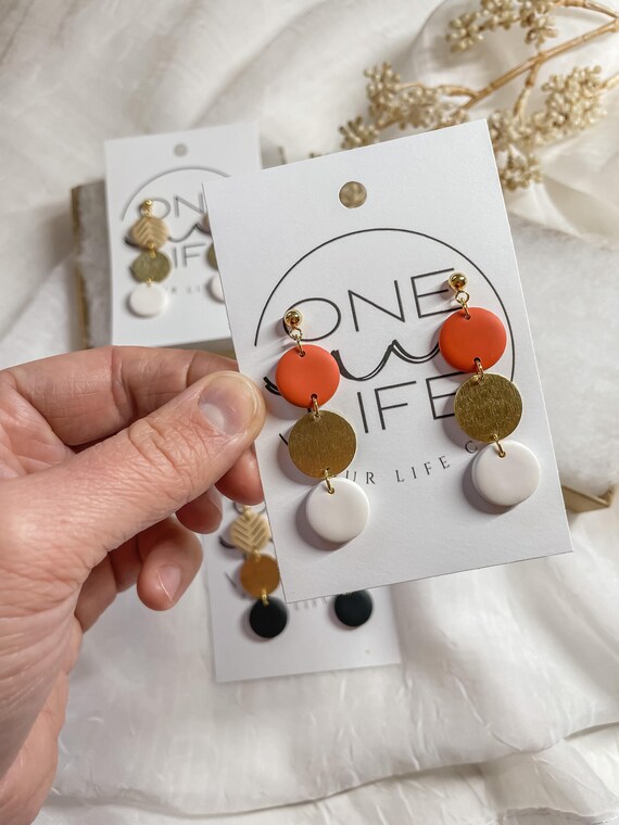 Circle clay earrings deals