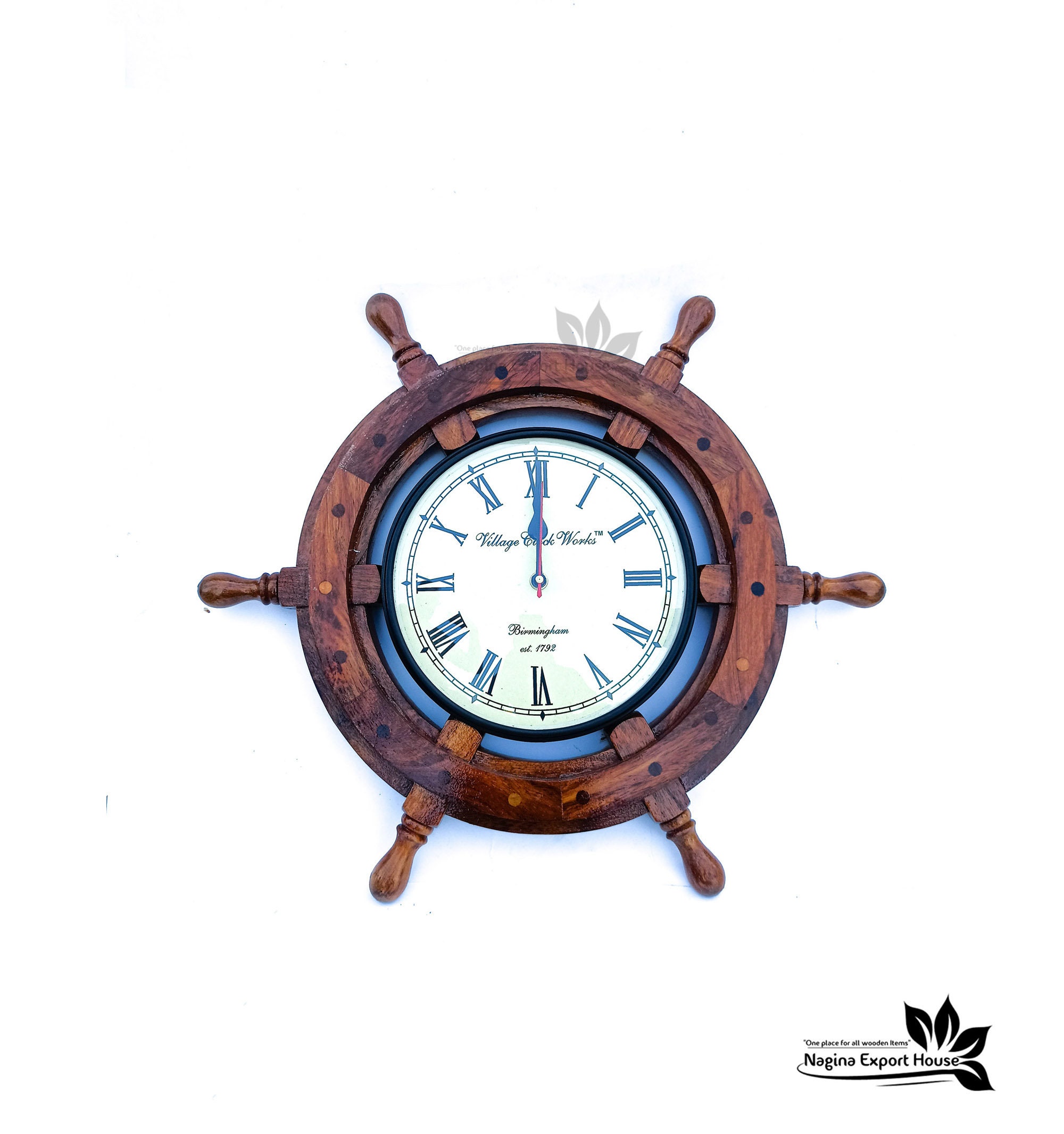 Handcrafted wooden ship wheel wall clock for home and office Etsy