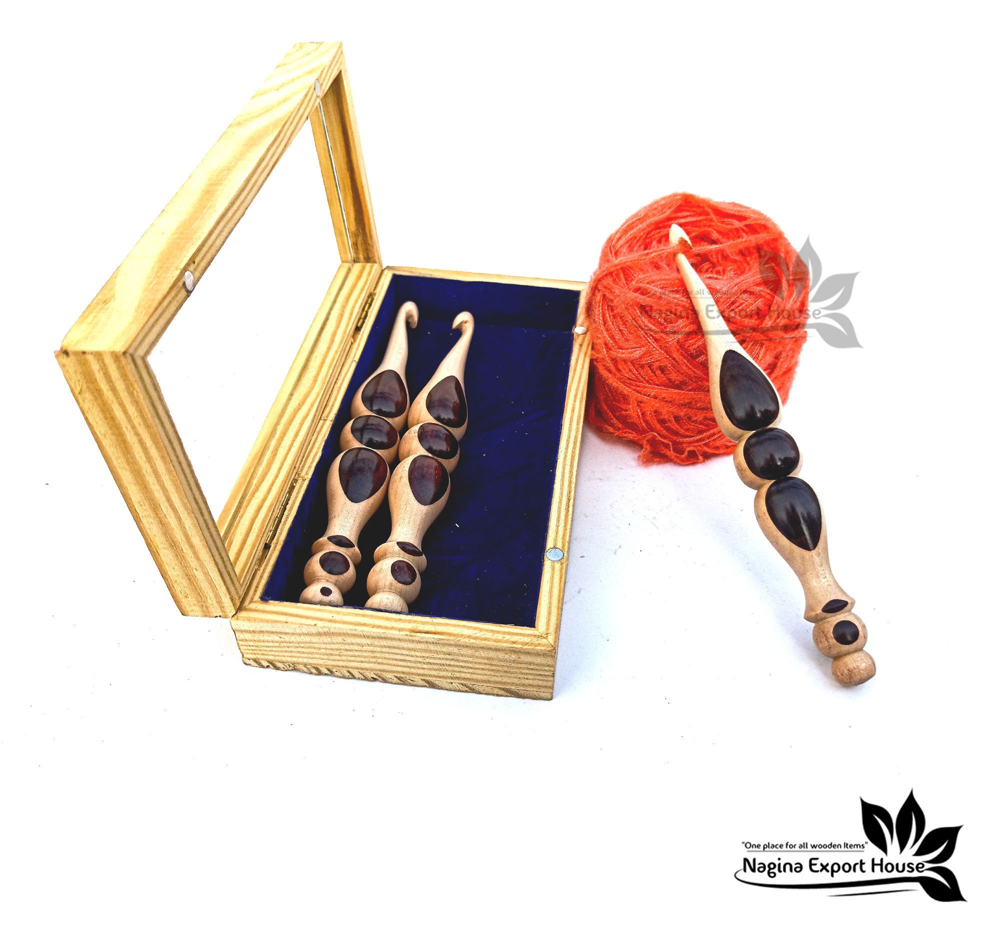 Conjunto de ganchos de ganchillo de madera de 3 diseño | Etsy