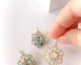 Tutorial Bead Earrings  Purity- Bead Pattern PDF