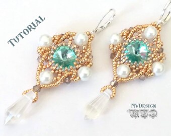 Tutorial Bead Earrings White Queen - Bead Pattern PDF