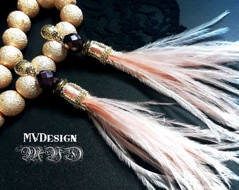Earrings with Ostrich Feather