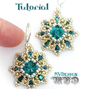 Tutorial Earrings Blue Dream - Bead Pattern PDF